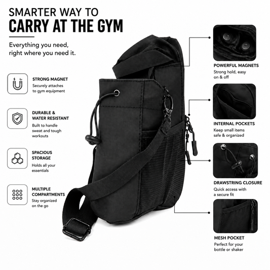 Magnetic Bottle Bag – Hands-Free Gym & Travel Bottle Holder