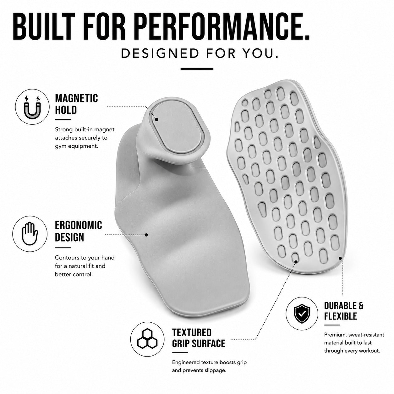 Silicone Dumbbell Grips | Non-Slip Palm Protectors for Weightlifting – Finger Loop Design