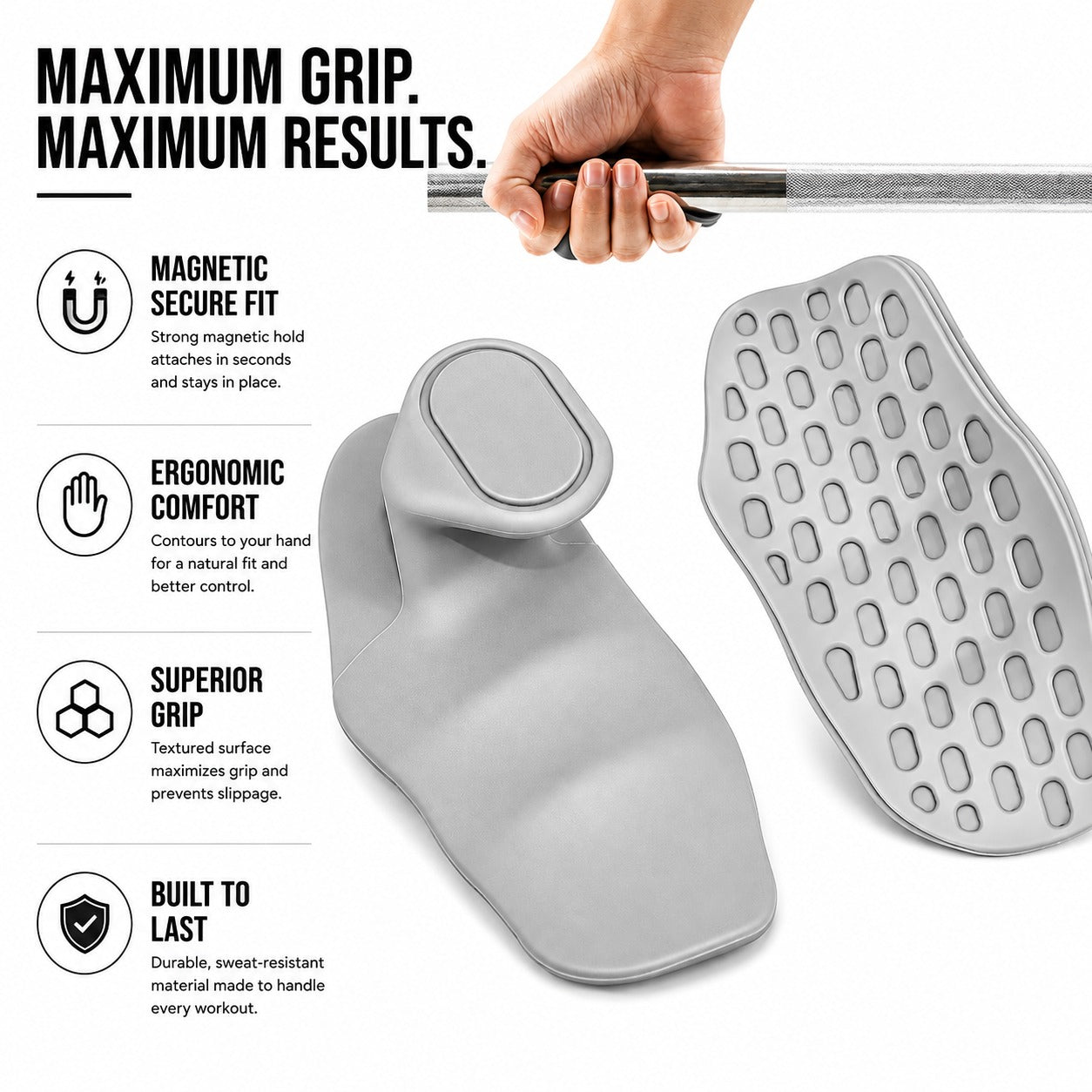 Silicone Dumbbell Grips | Non-Slip Palm Protectors for Weightlifting – Finger Loop Design